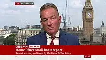 David Neal is interviewed by BBC news about an independent report he submitted to the Home Secretary on the small boats crisis in July  2022