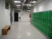 Lockers for students in a corridor of UFABC.