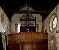 Uffington church inside looking west towards the organ