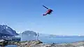 Air Greenland Bell 212 approaching the heliport from the south