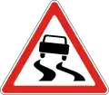 Slippery road surface