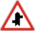 Staggered crossroads with first on left