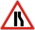 Road narrows on the right