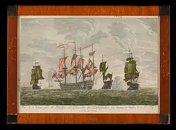 Image 5Painting from 1772 depicting British and French sailors at battle with Dulcignottes (Ulcinj pirates). These pirates were defeated on 5 September 1772. (from Albanian piracy)