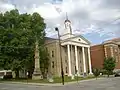 View of monument with courthouse