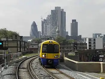 Image 1London Overground Class 378 train on the East London Line in Hoxton.