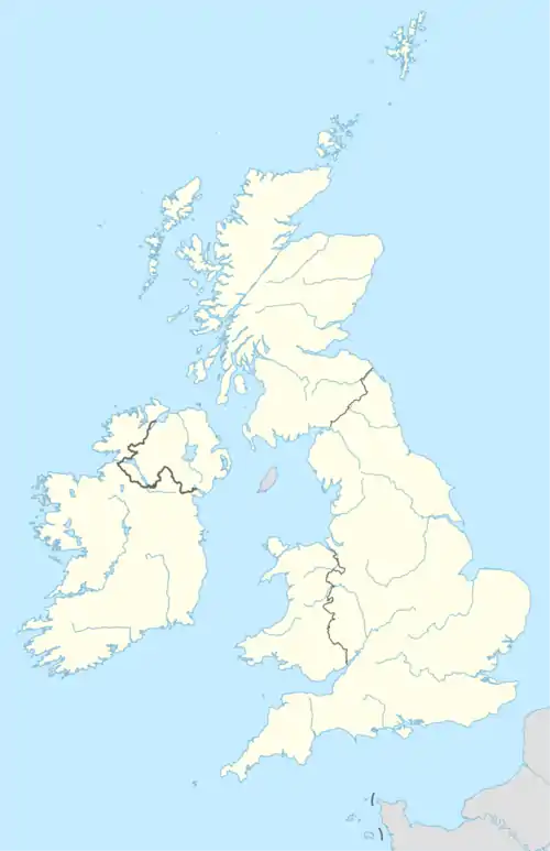 Locations of the 2009 Premier League venues in the United Kingdom