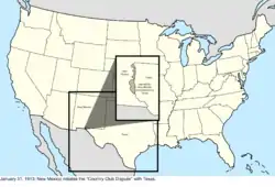 Map of the change to the United States in central North America on January 31, 1913