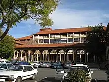 The Cloisters and the Student Union Building.