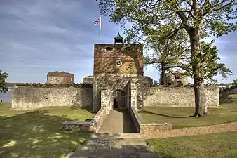 West side showing the gatehouse