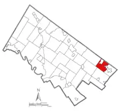 Location of Upper Moreland Township in Montgomery County