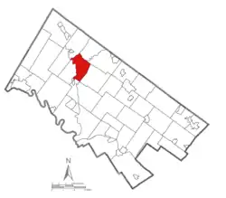 Location of Upper Salford Township in Montgomery County