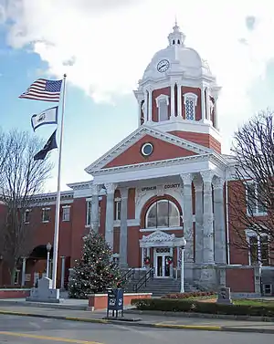 The Upshur County Courthouse, designed by architect Harrison Albright pictured in Buckhannon in 2006