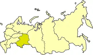 Ural Economic Region on the map of Russia