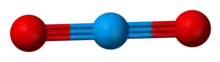 Ball-and-stick model of the uranyl cation