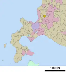 Location of Urausu in Hokkaido (Sorachi Subprefecture)