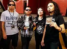 Urbandub arriving at the venue for the Deftones Diamond Eyes Tour Manila on February 12, 2011(from L to R: JanJan Mendoza, Gabby Alipe, Lalay Lim, and John Dinopol)