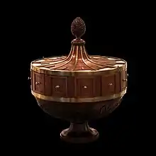 Ballot box used to elect members of the Grand Conseil of the city of Neuchâtel. Made during the 18th century, used until 1848. Walnut and brass.