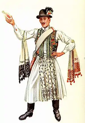 Image 45A vőfély in traditional costume, c. 1885 (from Culture of Hungary)