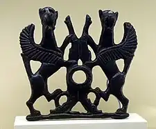 Bronze griffins from ancient Luristan, Iran, 1st millennium BC. Vorderasiatisches Museum Berlin.