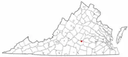 Location of Farmville, Virginia