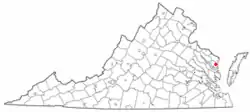 Location of Kilmarnock, Virginia