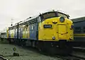 Via FP9ARM #6303 at the Montreal Maintenance Centre in Montreal, Quebec.