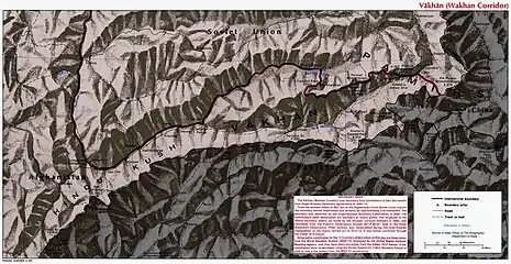 Wakhan Corridor including Afghanistan–China border