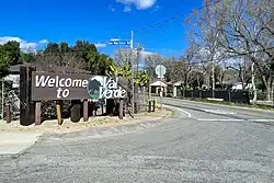 Welcome sign at San Martinez Road and Chiquito Canyon Road