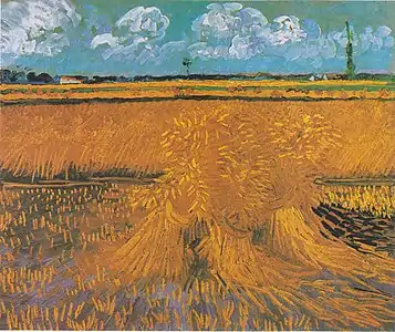 Wheat Fields or Wheat Fields with Sheaves, June 1888, Honolulu, Honolulu Museum of Art (F561)