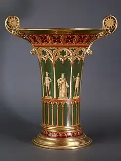 Jasmin-Percier Vase, painted by J. Vigné, gilded by Jean-Sébastien Sorel, and produced by the Sèvres Porcelain Manufactory, 1822, ceramic, Petit Palais