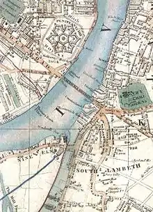 Detail from a map of 1847 showing the station