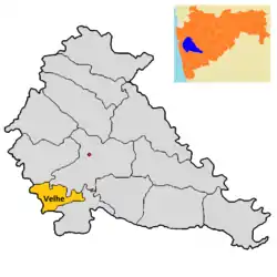 Location of Velhe  in Pune district in Maharashtra