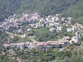 The churches and surrounding buildings in Venaco