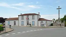 The town hall and the calvary in Vendrennes