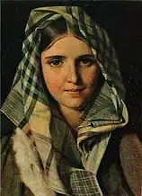 Girl in a checkered shawl