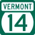 Vermont Route 14 marker