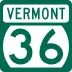 Vermont Route 36 marker