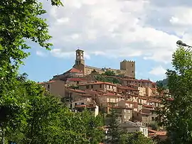 The church and surrounding buildings in Vernet-les-Bains