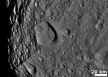 Craters and ridges of Vesta