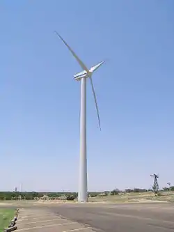 Vestas V47 wind turbine at American Wind Power Center in Lubbock, Texas