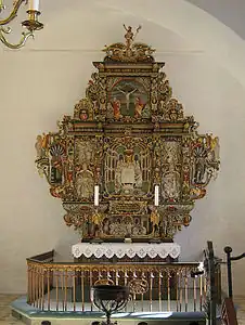 Abel Schrøder's altarpiece in Vester Egesborg Church.