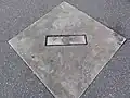 Veterans Stadium's pitching mound is marked. (2011)