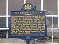 The historic marker shows the stadium's major moments.  (2007)