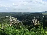 A view overlooking the town and the castle