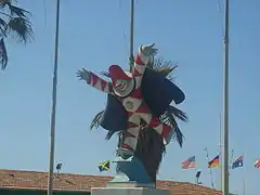 Statue of Burlamacco on Belvedere delle Maschere.