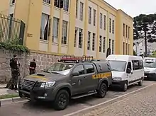 A Toyota Hilux as used by the Brazilian Army Police.