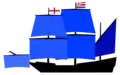 Position of command flags of Vice Admirals flagship of Lord Admirals Squadron English Navy (1596)