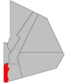 Location within Victoria County, New Brunswick.