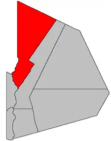 Location within Victoria County, New Brunswick.